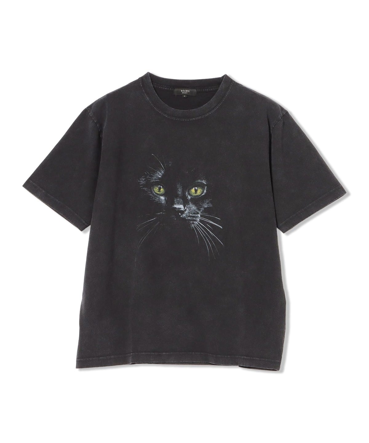 90s 黒猫 フォトプリント アニマル Tシャツ 光る目 ブラック BEAMS HEART（ビームス ハート）キャットフェイス Tシャツ（Tシャツ