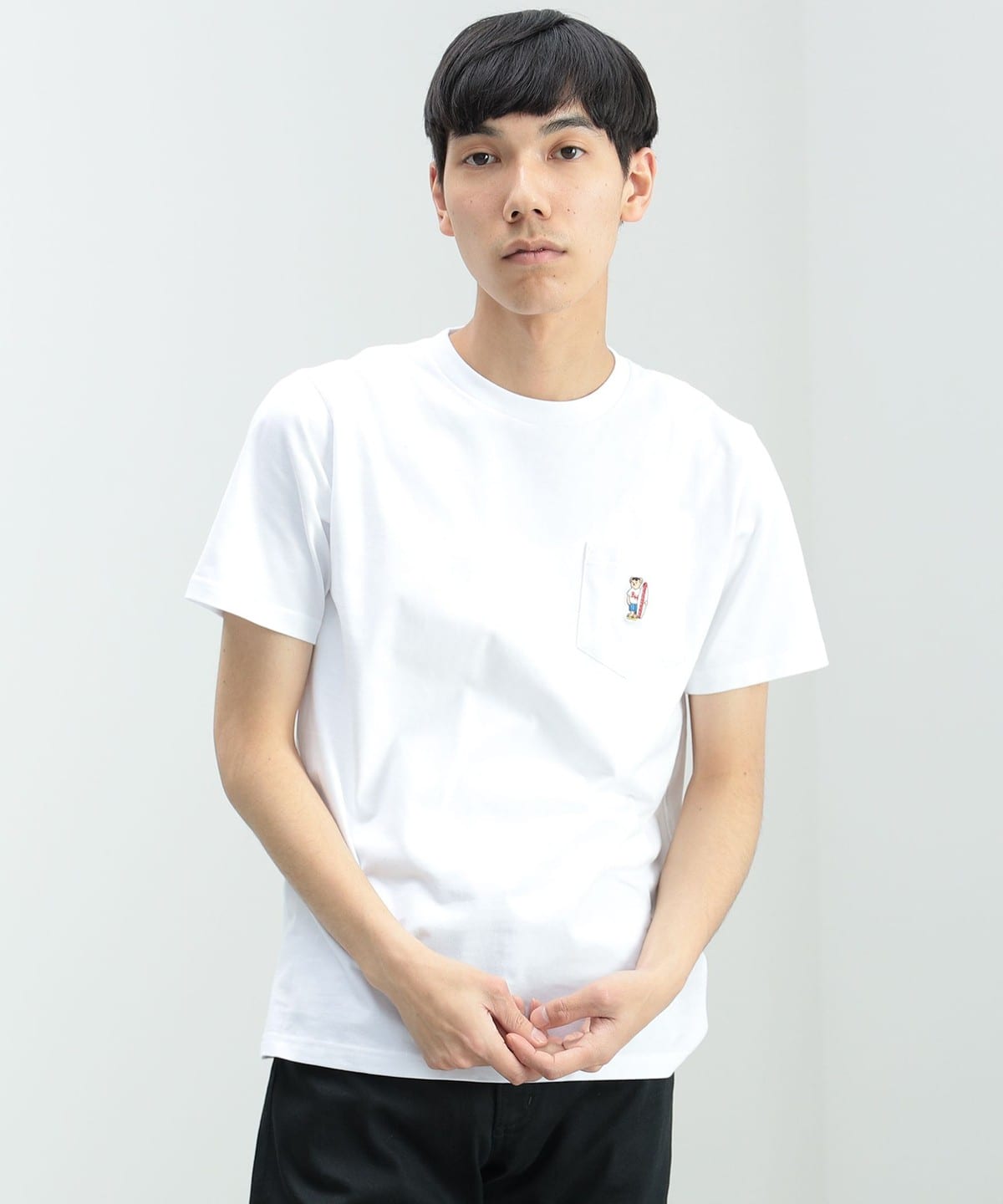 POCKET T-SHIRTS (BLACK × WHITE)