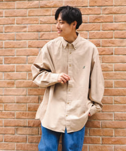 KANGOL × BEAMS HEART / 男裝 寬鬆 斜紋 扣領襯衫