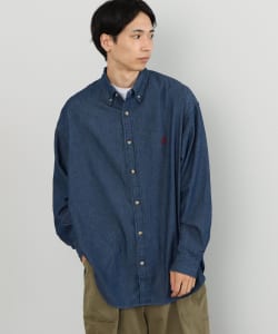 KANGOL × BEAMS HEART / 男裝 寬鬆 斜紋 扣領襯衫