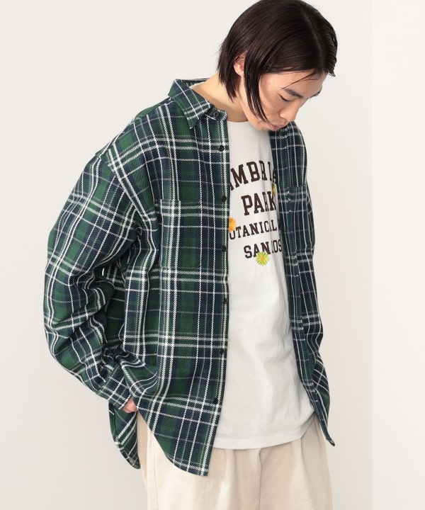 BEAMS オーバーサイズ　チェックシャツ