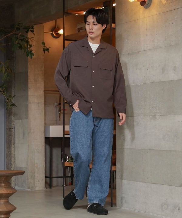 BEAMS HEART BEAMS HEART Washer Open Collar Shirt (Shirts