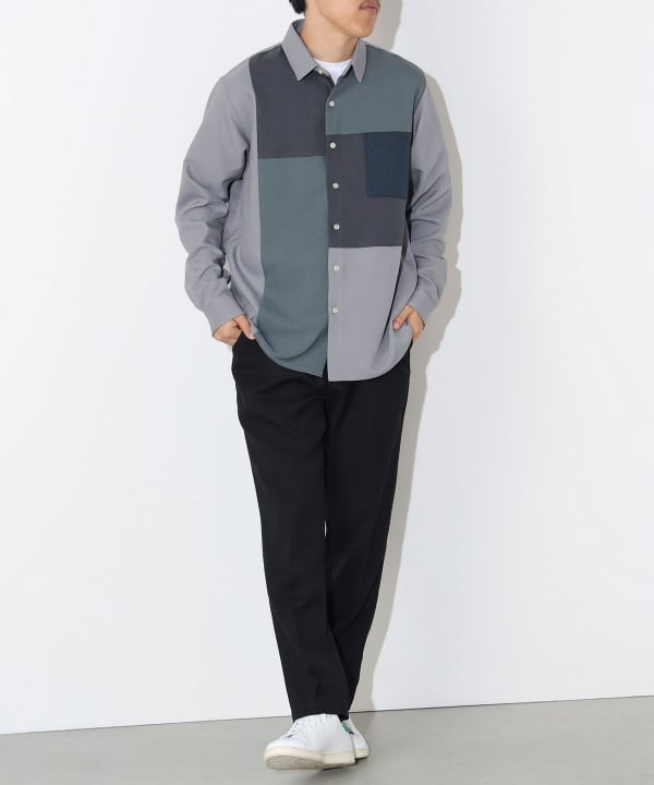 ポリエステルツイル クレイジーボタンシャツ Model：H175 Size：L