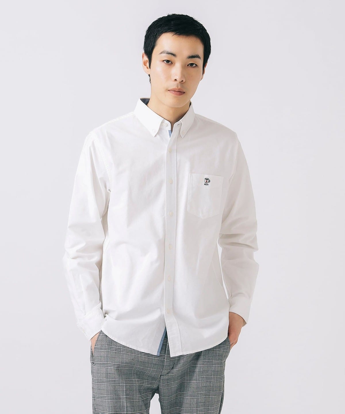 コーヒー刺繍 ロングスリーブ シャツ(接触冷感) シャツ・ブラウス MEN WHITE L コーヒー刺繍 ロングスリーブ シャツ(接触冷感) シャツ・ブラウス MEN WHITE L