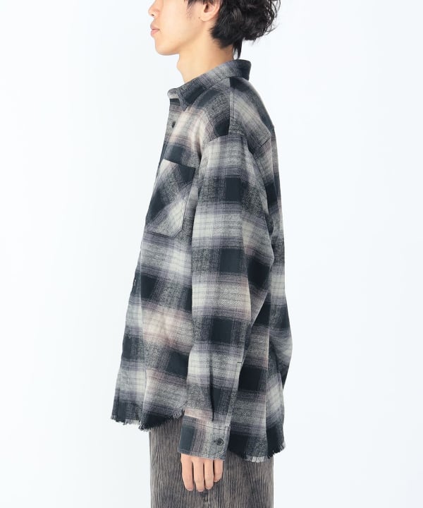 SSZ オンブレチェックシャツ ネルシャツ サイズM beams SSZ オンブレチェックシャツ ネルシャツ サイズM beams