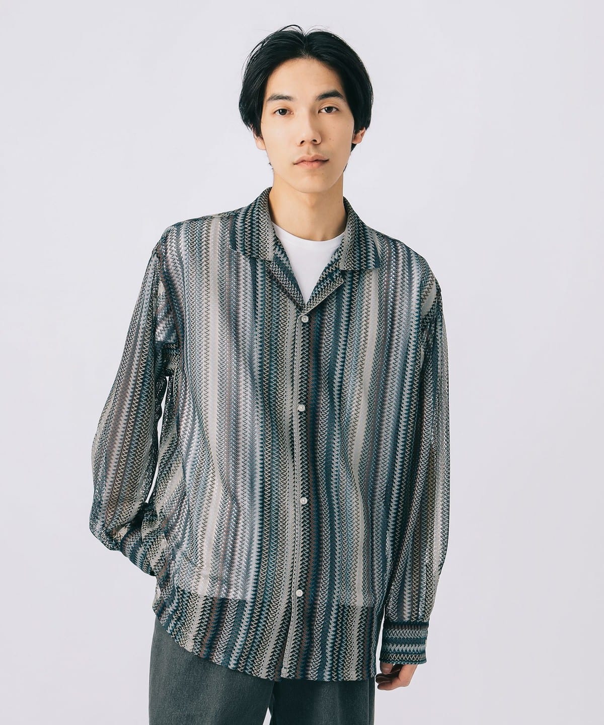 マルチカラー ストライプ レース シャツ シャツ・ブラウス MEN BLUE S マルチカラー ストライプ レース シャツ シャツ・ブラウス MEN BLUE S