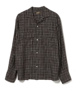 レーヨン カスレチェック オープンカラーシャツ
