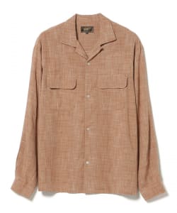 レーヨン カスレチェック オープンカラーシャツ