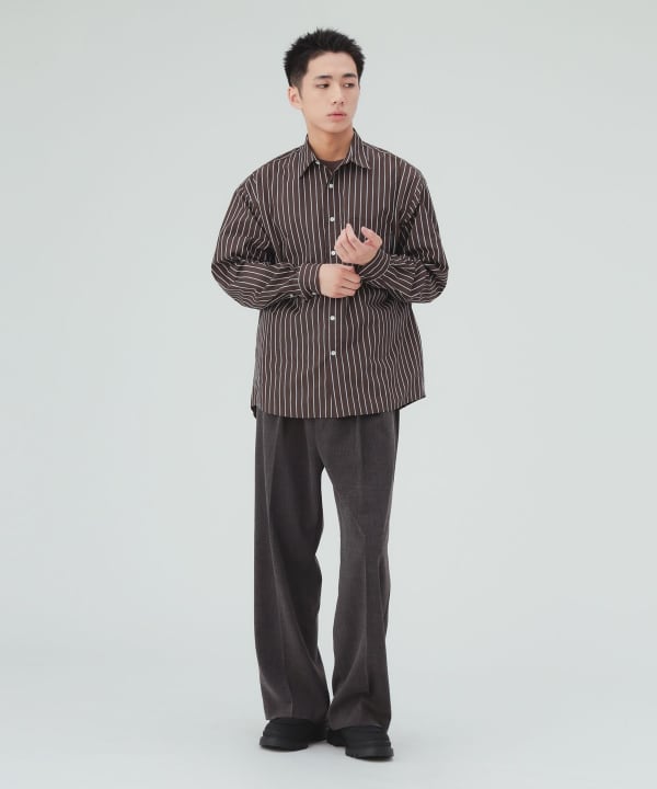 ストライプ レギュラーカラーシャツ [H:183cm C:80 W:68 H:89.5 Size:L]