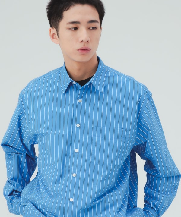 ストライプ レギュラーカラーシャツ [H:183cm C:80 W:68 H:89.5 Size:L]