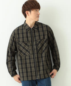 BEAMS HEART / チェック ジップ ロングスリーブ シャツ