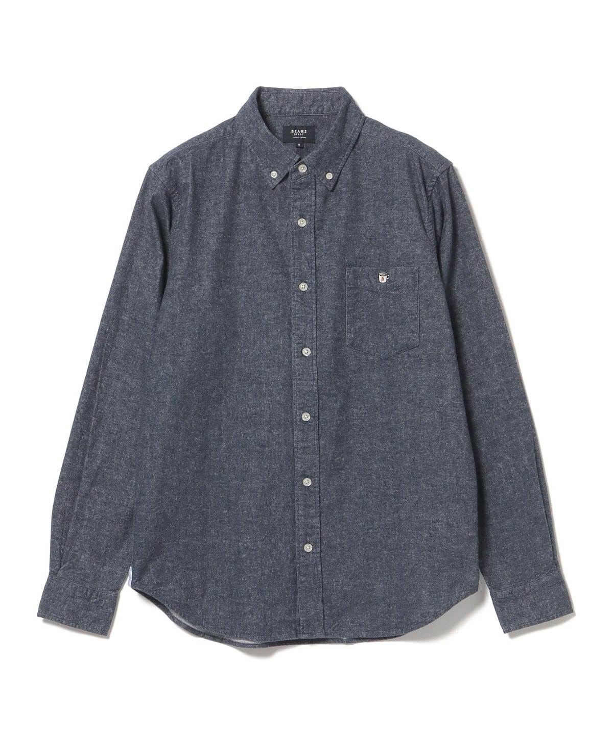 コーヒー刺繍 ボタンダウン ネルシャツ シャツ・ブラウス MEN NAVY② S コーヒー刺繍 ボタンダウン ネルシャツ シャツ・ブラウス MEN NAVY② S