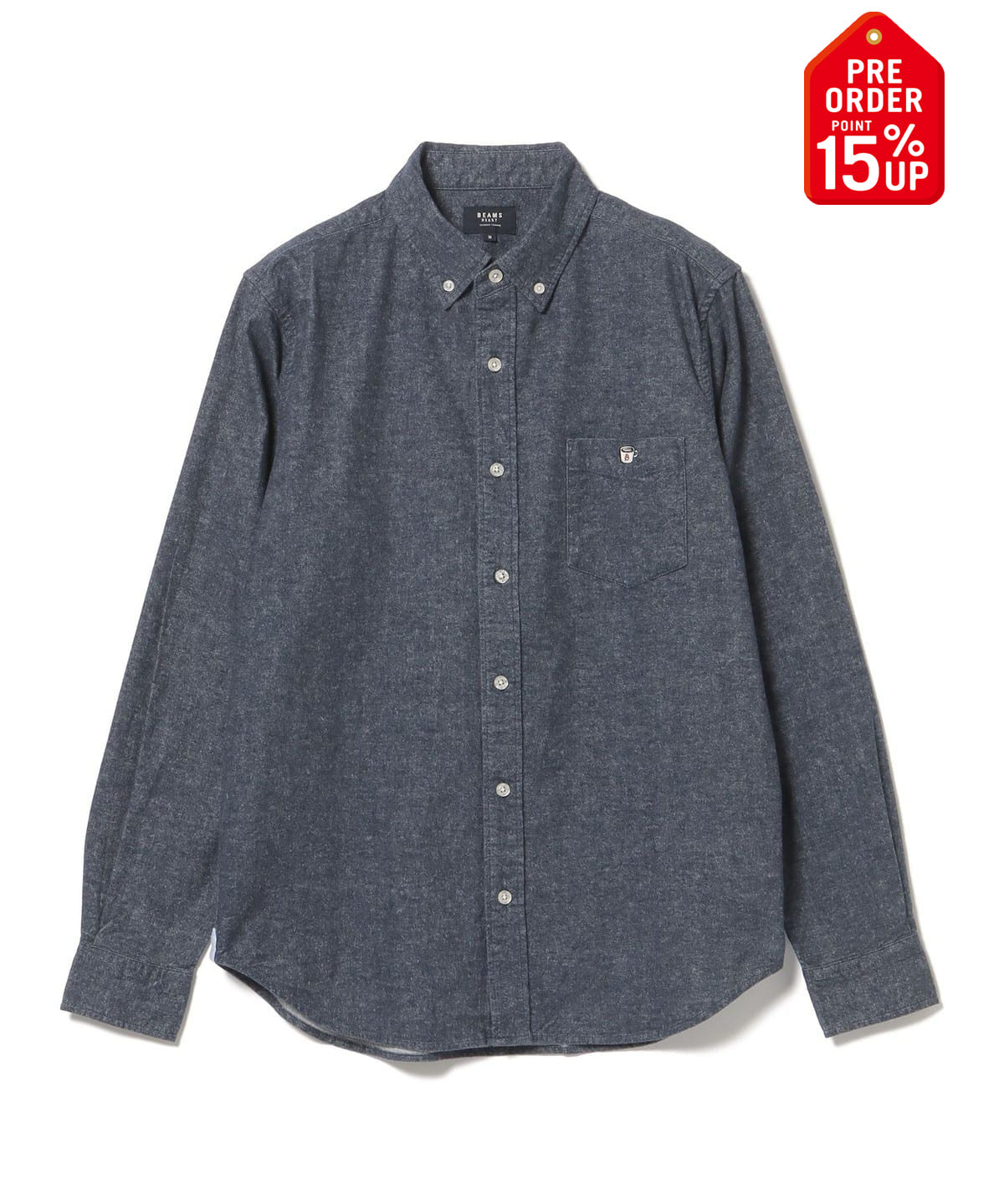 【+15%ポイントUP】コーヒー刺繍 ボタンダウン ネルシャツ シャツ・ブラウス MEN NAVY M 【+15%ポイントUP】コーヒー刺繍 ボタンダウン ネルシャツ シャツ・ブラウス MEN NAVY M