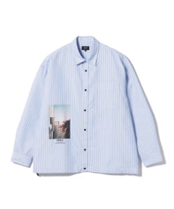 BEAMS HEART / フォトプリント ストライプ シャツコーチジャケット