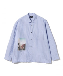 BEAMS HEART / フォトプリント ストライプ シャツコーチジャケット