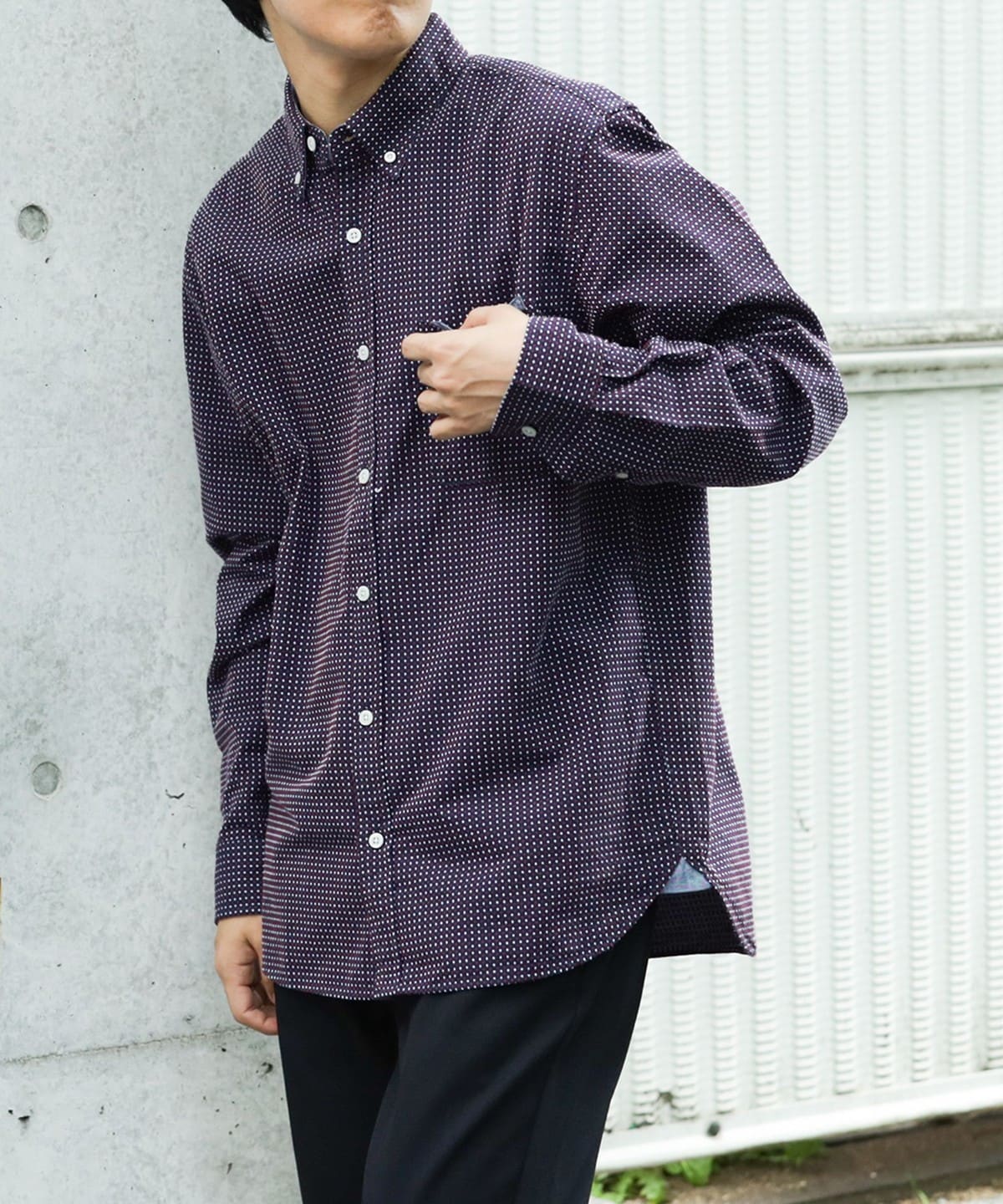 刺し子 ボタンダウン シャツ シャツ・ブラウス MEN NAVY STRIPE L 刺し子 ボタンダウン シャツ シャツ・ブラウス MEN NAVY STRIPE L