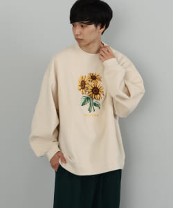 BEAMS HEART / フラワー エンブロイダリー ビッグ スウェット