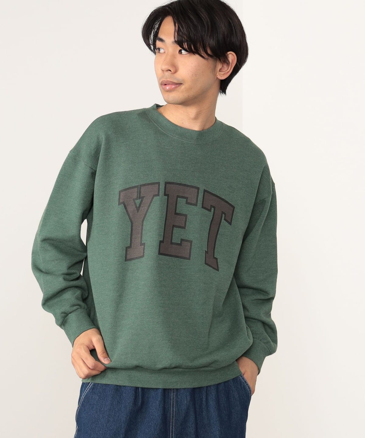 [Outlet] BEAMS HEART / Garment Dye Lettered Crew Neck Sweatshirt