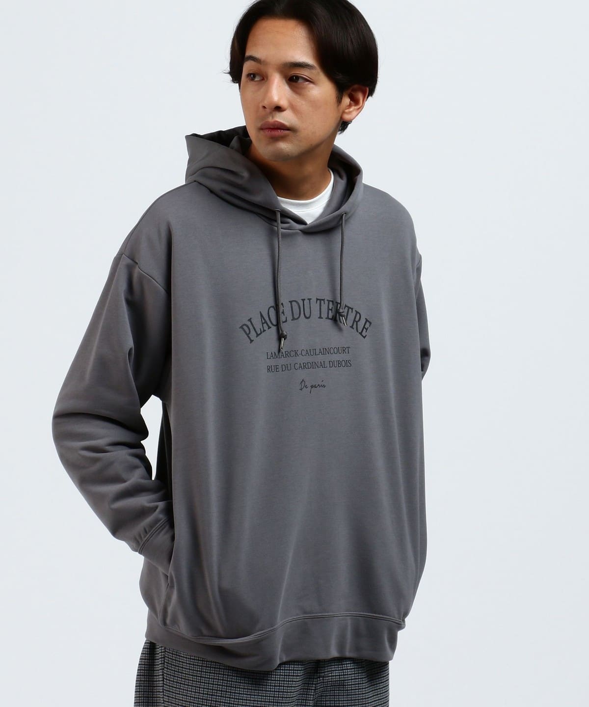 ダンボール プリント パーカー トップス MEN GREY S ダンボール プリント パーカー トップス MEN GREY S