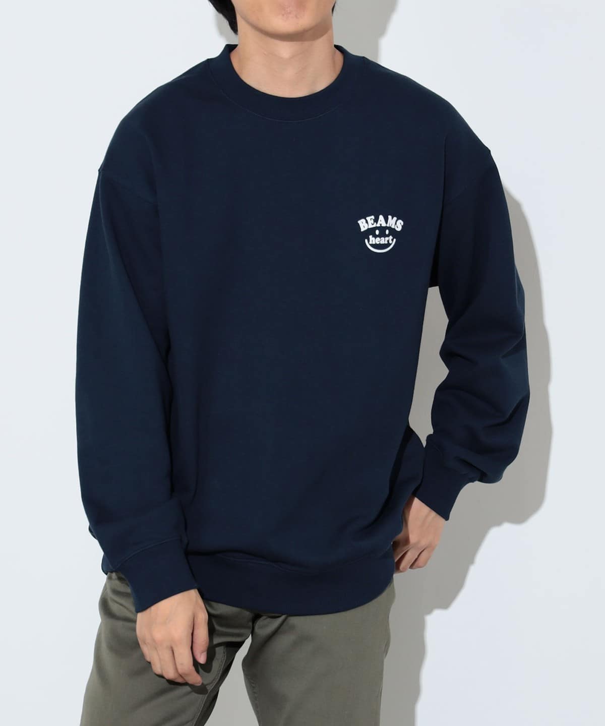 スマイルロゴ クルー スウェット トップス MEN NAVY M スマイルロゴ クルー スウェット トップス MEN NAVY M