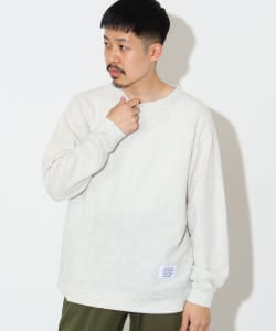 起毛 ワッフル クルーネック スウェット