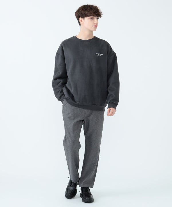 BEAMS HEART (BEAMS HEART) Faux suede boa crew neck