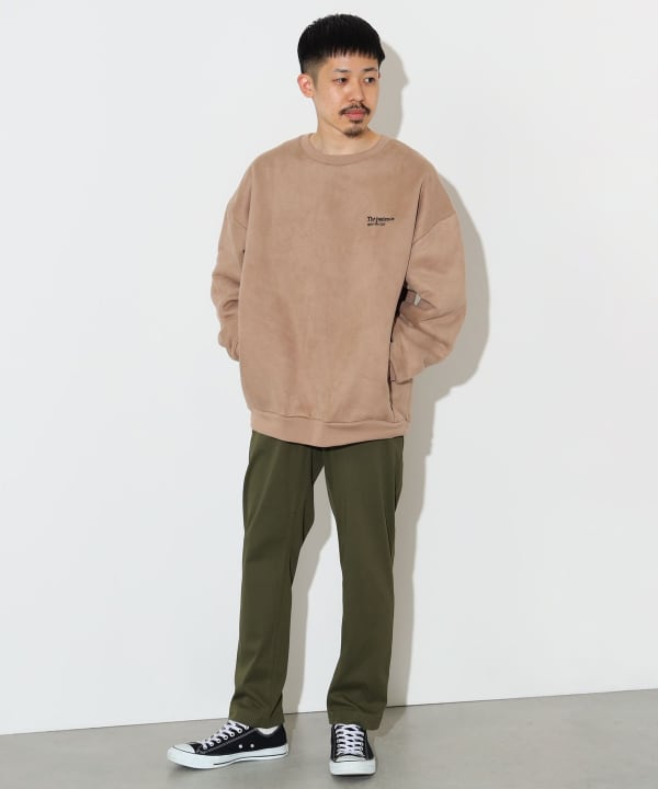 BEAMS HEART (BEAMS HEART) Faux suede boa crew neck