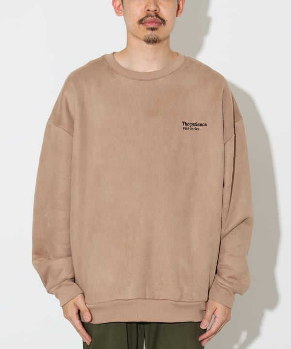 BEAMS HEART (BEAMS HEART) Faux suede boa crew neck