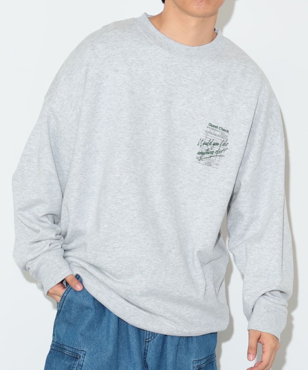 カフェテリア グラフィック スウェット トップス MEN LIGHT GREY M カフェテリア グラフィック スウェット トップス MEN LIGHT GREY M