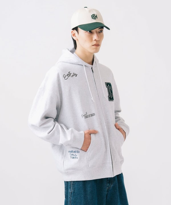 BEAMS HEART BEAMS HEART Patch Zip Hoodie (Tops Hoodie) for