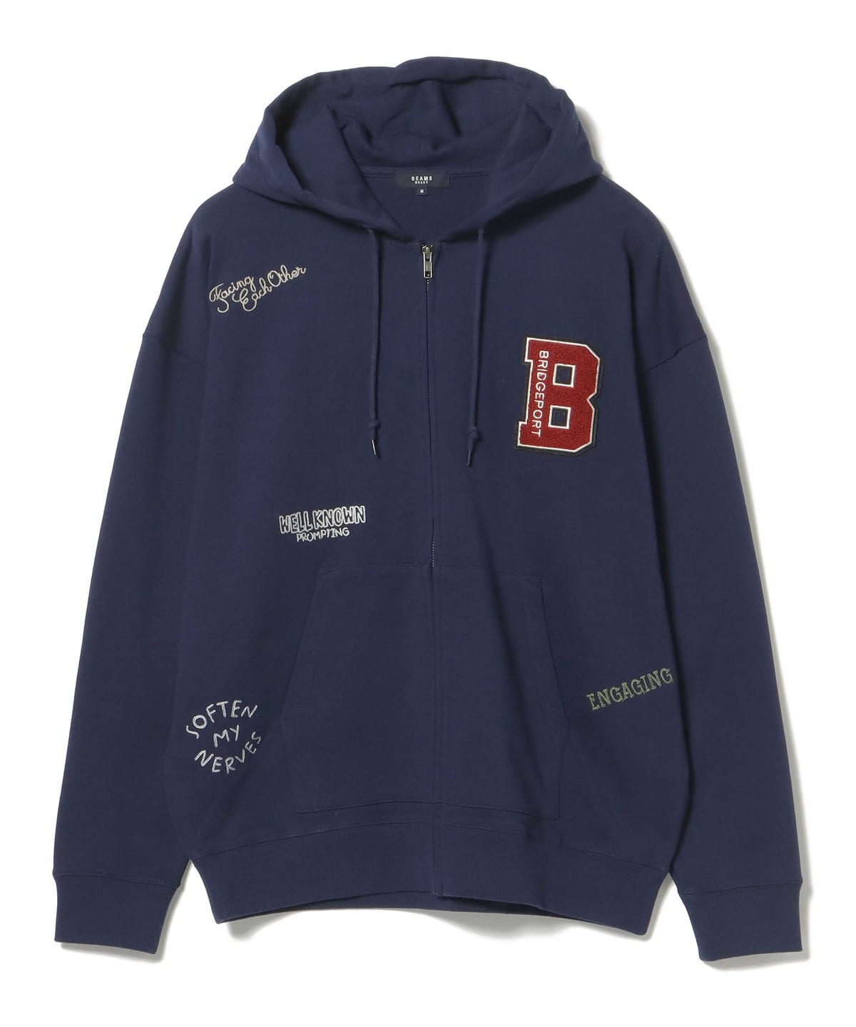 レタードワッペン ジップ パーカー トップス MEN NAVY L レタードワッペン ジップ パーカー トップス MEN NAVY L