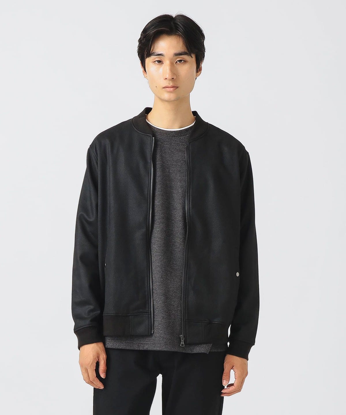 ヘリンボーン フェイクスエード MA-1 ブルゾン MEN CHARCOAL GREY M ヘリンボーン フェイクスエード MA-1 ブルゾン MEN CHARCOAL GREY M