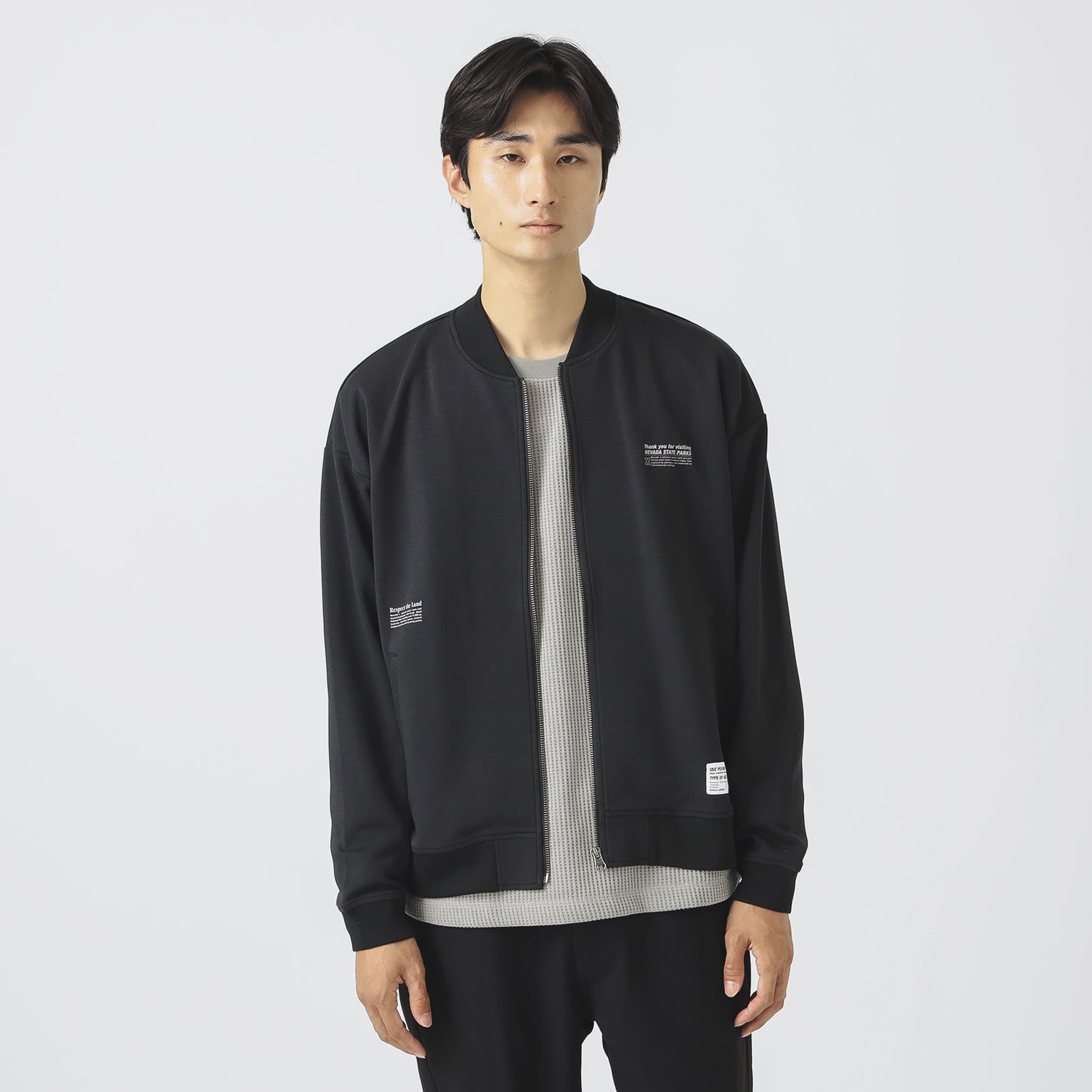 プリント ダンボール MA-1(吸水速乾・毛玉軽減) ブルゾン MEN BLACK L プリント ダンボール MA-1(吸水速乾・毛玉軽減) ブルゾン MEN BLACK L