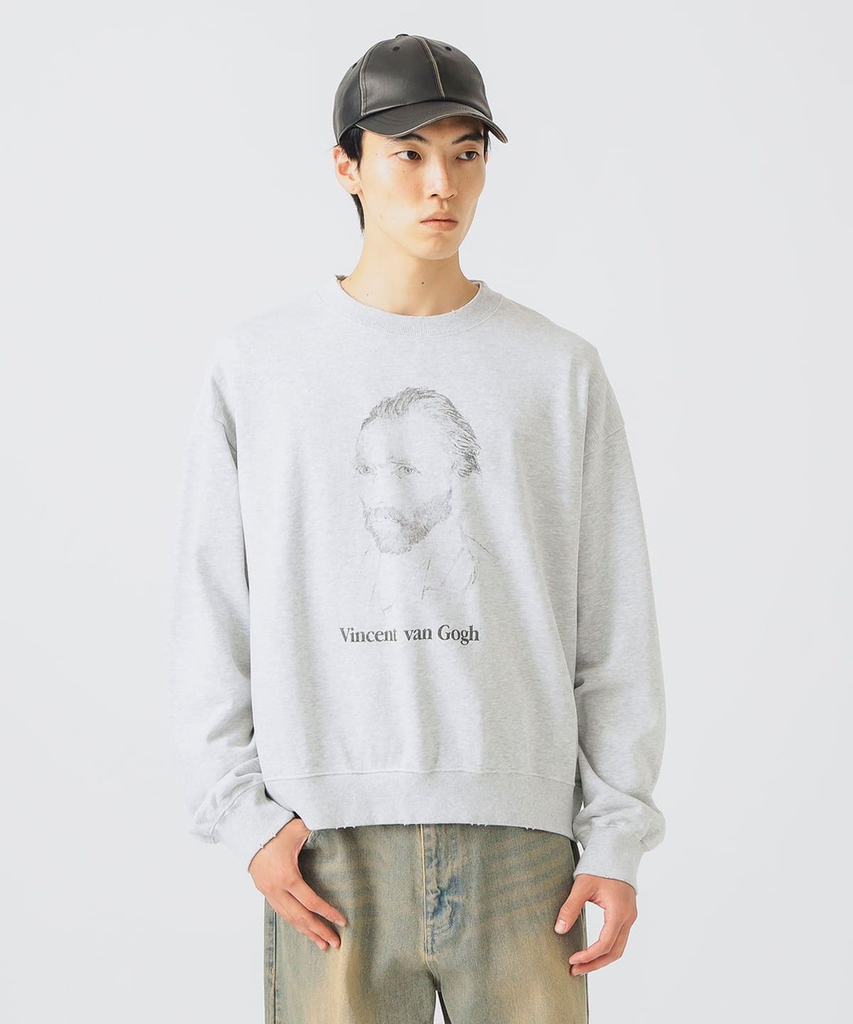 ヴィンテージライク ポートレート スウェット トップス MEN GREY/Gogh S ヴィンテージライク ポートレート スウェット トップス MEN GREY/Gogh S