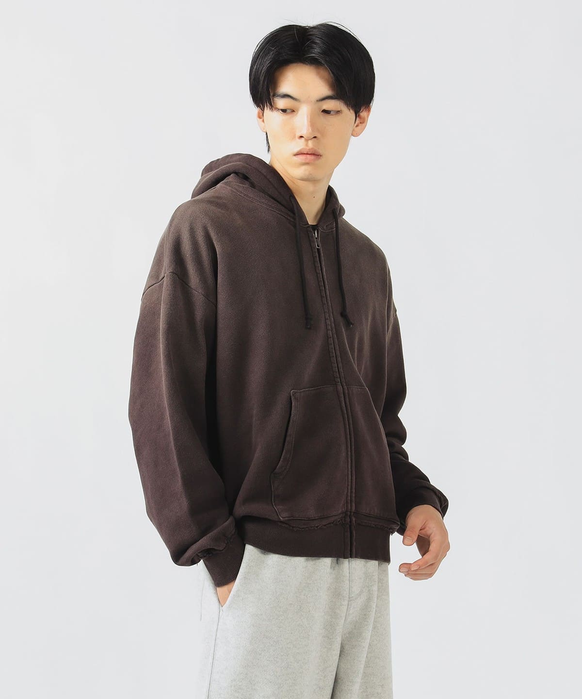 GMS 裏毛 ジップ パーカー トップス MEN BROWN L GMS 裏毛 ジップ パーカー トップス MEN BROWN L
