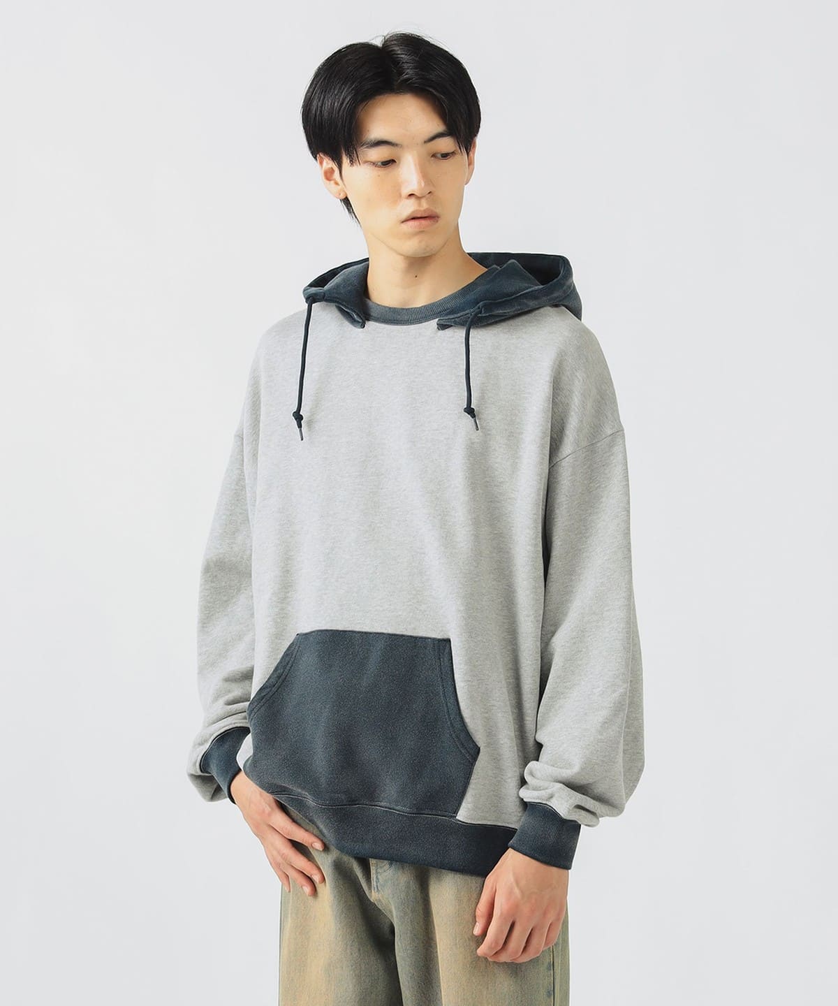 2トーン スウェット パーカー トップス MEN GREY S 2トーン スウェット パーカー トップス MEN GREY S