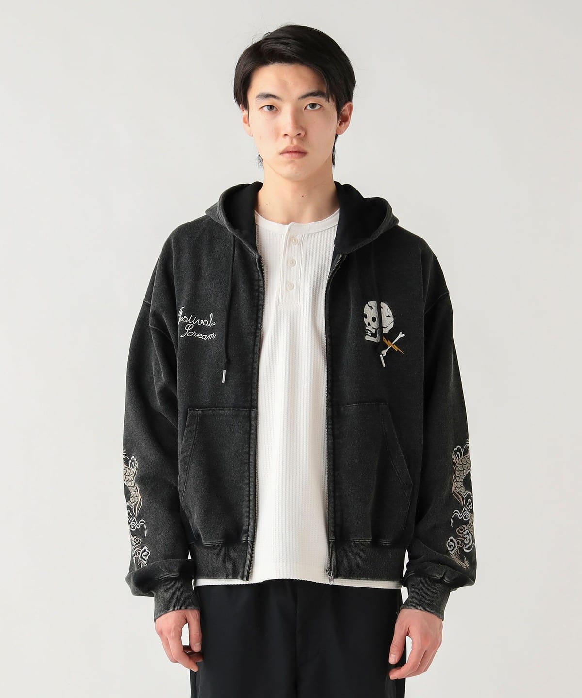 BEAMS HEART（ビームス ハート）スノーウォッシュ スカジャン ジップ