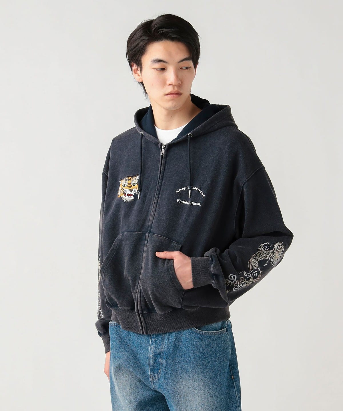 BEAMS HEART（ビームス ハート）スノーウォッシュ スカジャン ジップ