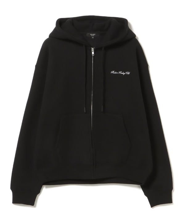 MHC ワッフル フリース ジップ パーカー 水洗い対応で日常のお手入れがしやすく秋冬の外出に頼れる利便性の高さが魅力