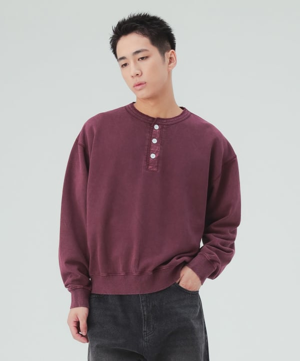 スノーウォッシュ ヘンリーネック スウェット [H:183cm C:80 W:68 H:89.5 Size:L]
