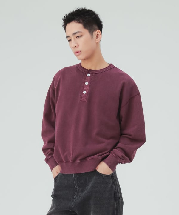 スノーウォッシュ ヘンリーネック スウェット [H:183cm C:80 W:68 H:89.5 Size:L]