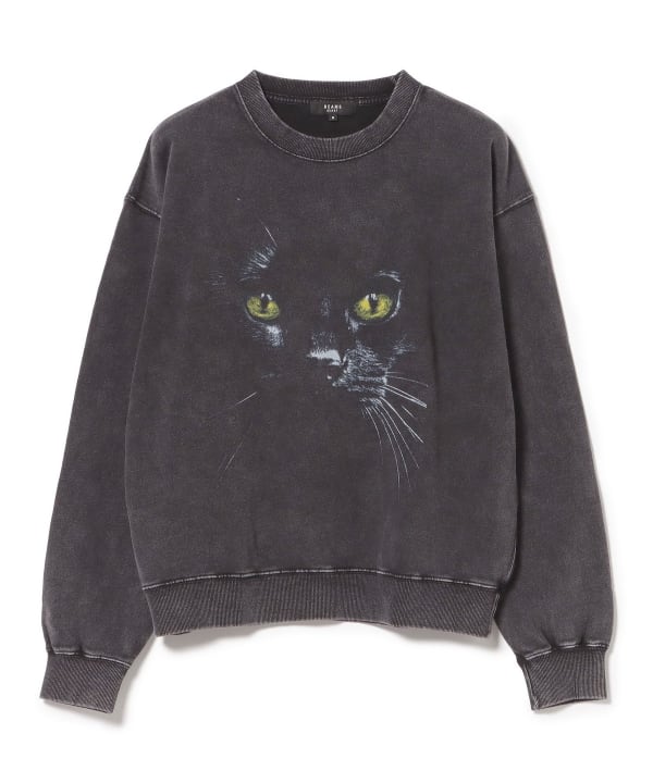 キャットプリント クルーネック スウェット