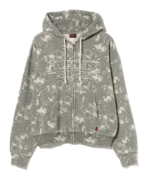 【COLLABORATION】STRANGER THINGS / Faded Full-Zip Hoodie 迷彩柄の中にはロゴやデモゴルゴンが隠されている特別な仕様