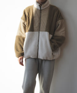GERRY × BEAMS HEART / ボアフリース 切替 ジップ ジャケット