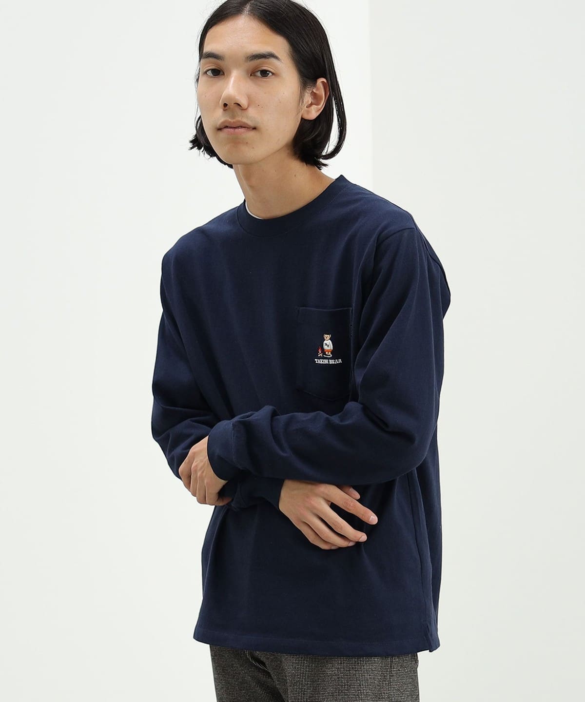 タキビ ベアー ロングスリーブ Tシャツ Tシャツ・カットソー MEN NAVY M タキビ ベアー ロングスリーブ Tシャツ Tシャツ・カットソー MEN NAVY M