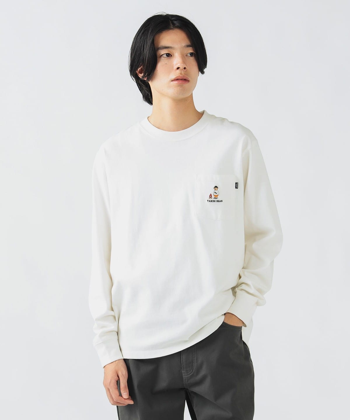 BEAMS HEART（ビームス ハート）タキビ ベアー ロングスリーブ Tシャツ