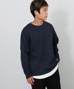 BEAMS HEART / フェイクレイヤー ニットフリース  ロングスリーブ Tシャツ