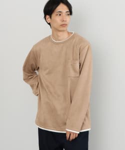 BEAMS HEART / フェイクレイヤー フェイクスエード ロングスリーブ Tシャツ