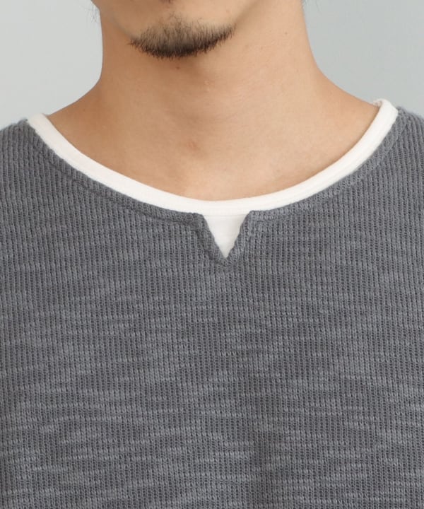 BEAMS HEART（ビームス ハート）フェイクレイヤー スラブ キーネック Tシャツ（Tシャツ・カットソー カットソー）通販｜BEAMS