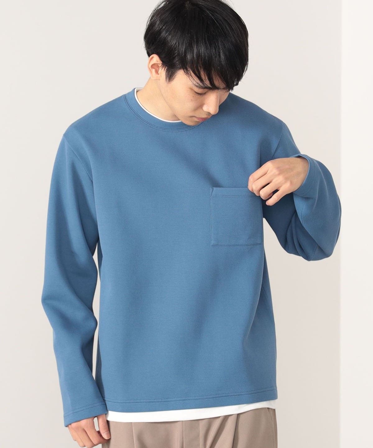フェイクレイヤー ダンボール カノコ Tシャツ Tシャツ・カットソー MEN GRAYISH BLUE L フェイクレイヤー ダンボール カノコ Tシャツ Tシャツ・カットソー MEN GRAYISH BLUE L